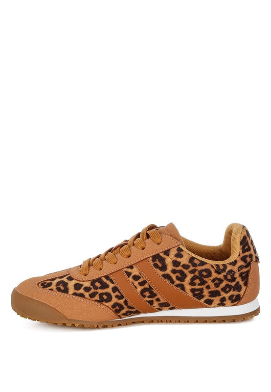 Panther Leopard Print Microfiber Sneakers