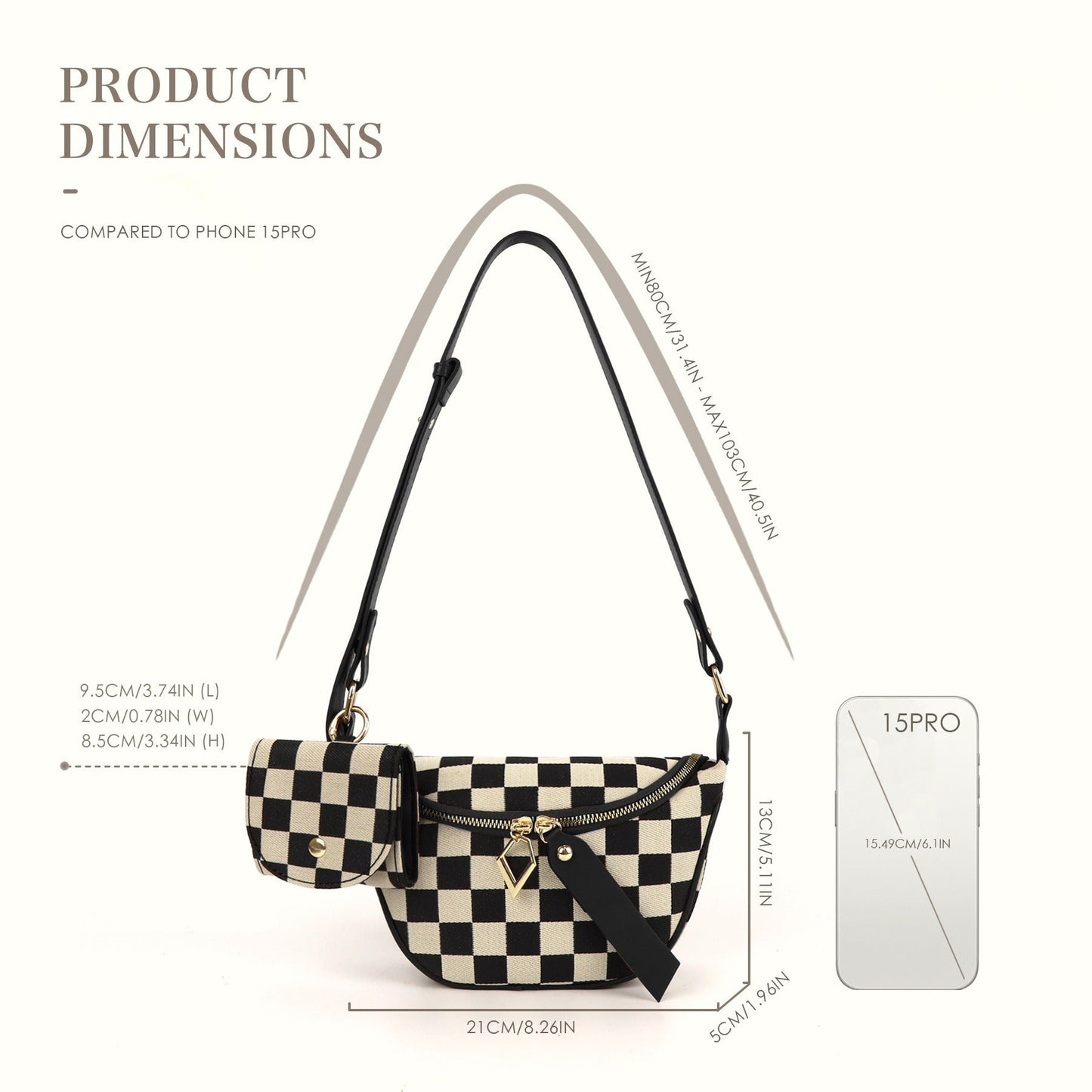 Small Crossbody Versatile Checkerboard Chest Bag – Fashion Plaid Waist Bag, Stylish Messenger Bag & Fanny Pack for Everyday Use