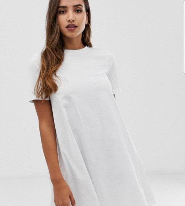 Jersey Dress white with Pockets