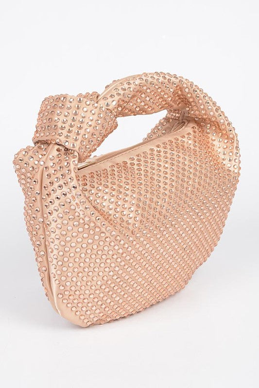 Tonal Studded Knotted Soft Clutch