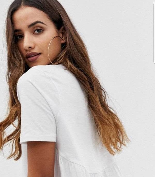 Jersey Dress white with Pockets