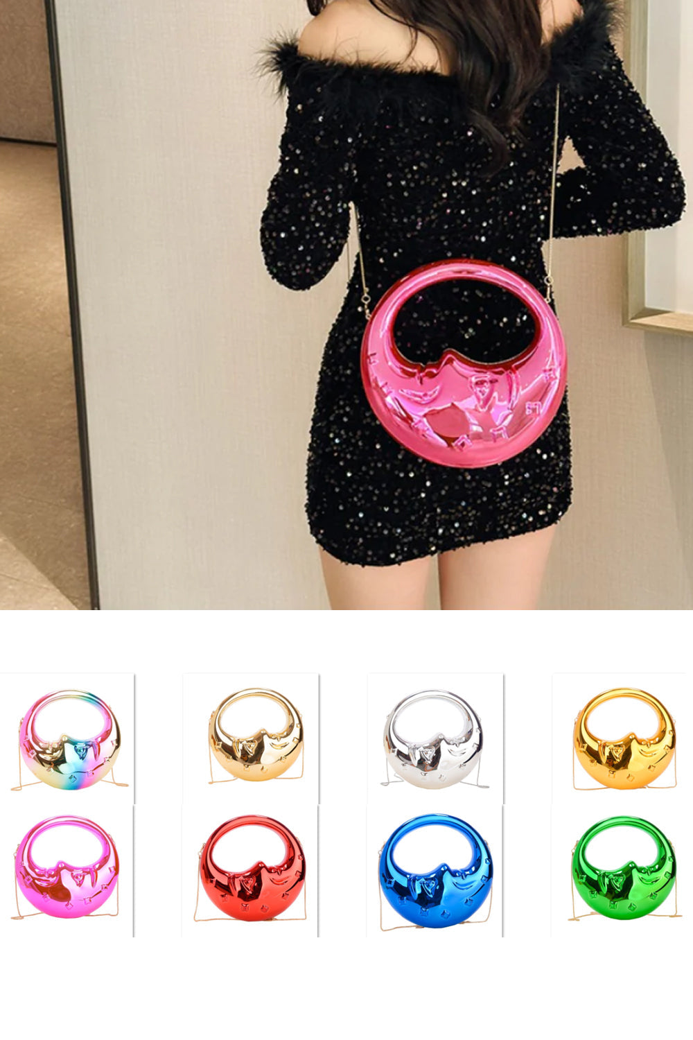 Acrylic Moon Shaped Bag, Women Shoulder Evening Bag, Evening Purse, Evening Bags for Women Formal, Clutch Purse,  Clutch Purse Casual,  Clutch Purse Party,  Prom Bag,  Party Purse,