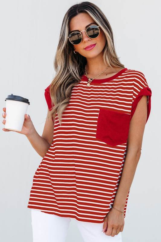 Annika Stripe Round Neck Tank Top