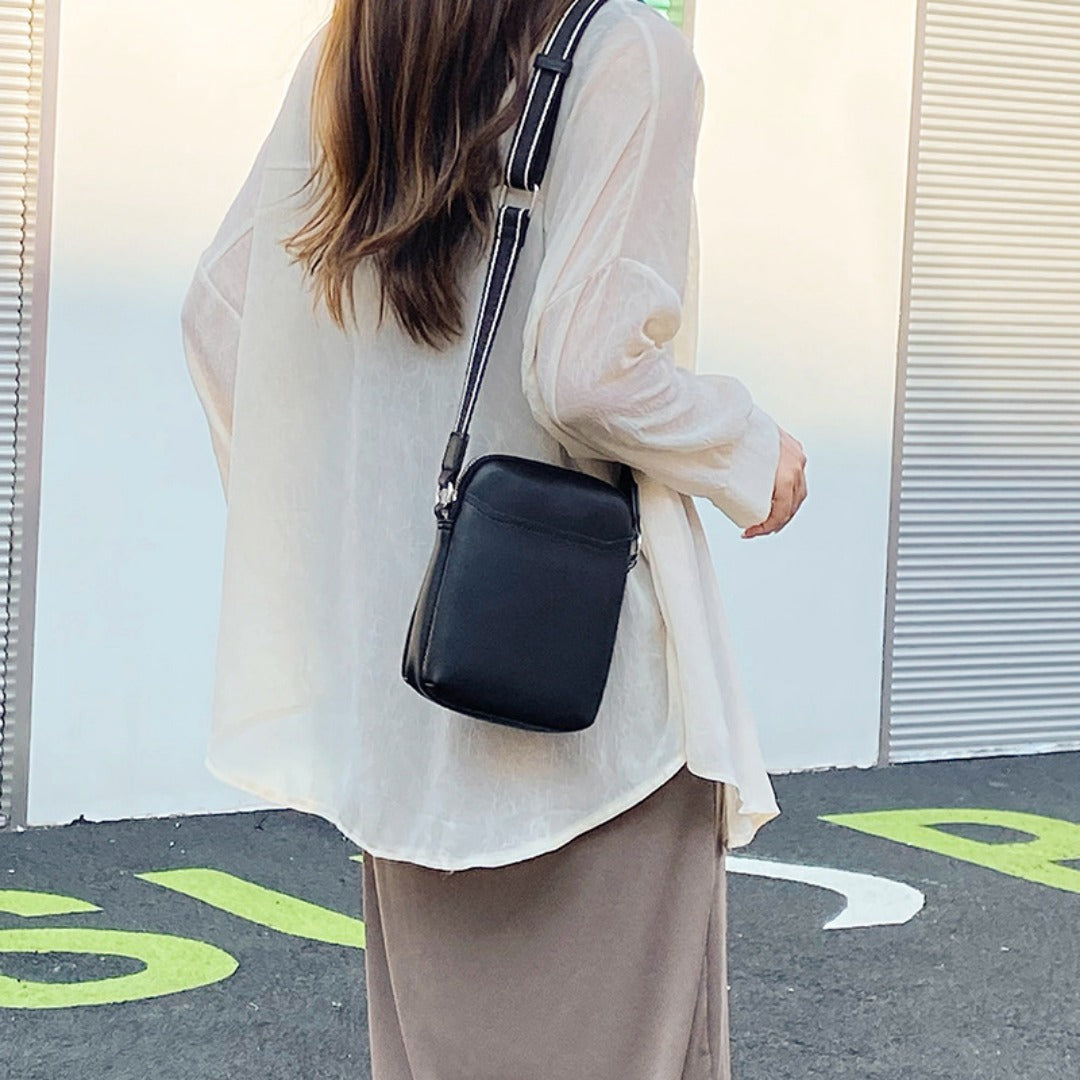 Elegant Women's Bag - Simple PU Soft Phone Bag, Compact Small Shoulder Crossbody Phone Purse