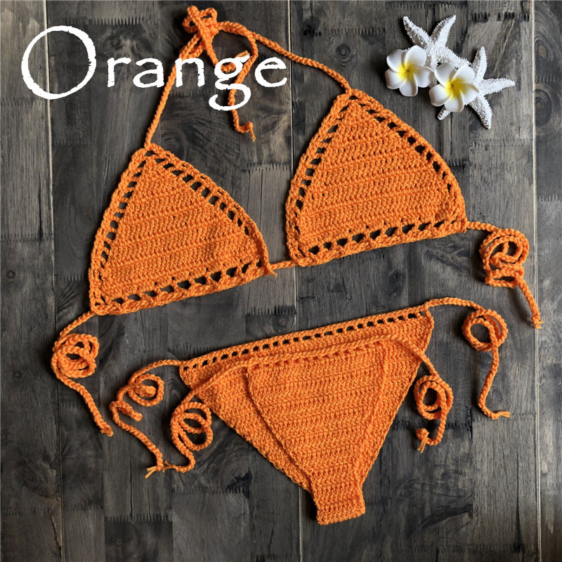 Crochet Bikini Bra Beach Swimsuit Yoga Sports Underwear