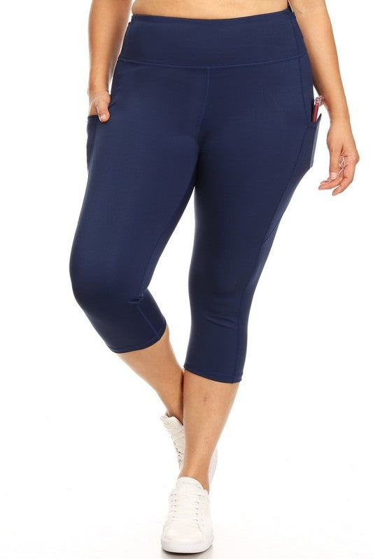 High Waist Tech Pocket Workout Capri Leggings