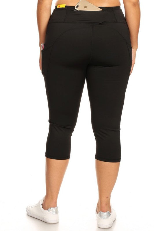 High Waist Tech Pocket Workout Capri Leggings