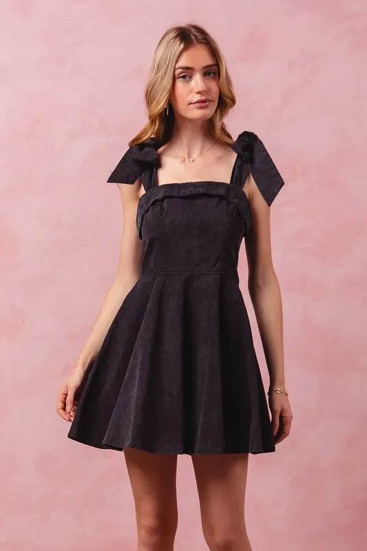 SO ME Fit and Flare Washed Gameday Dress