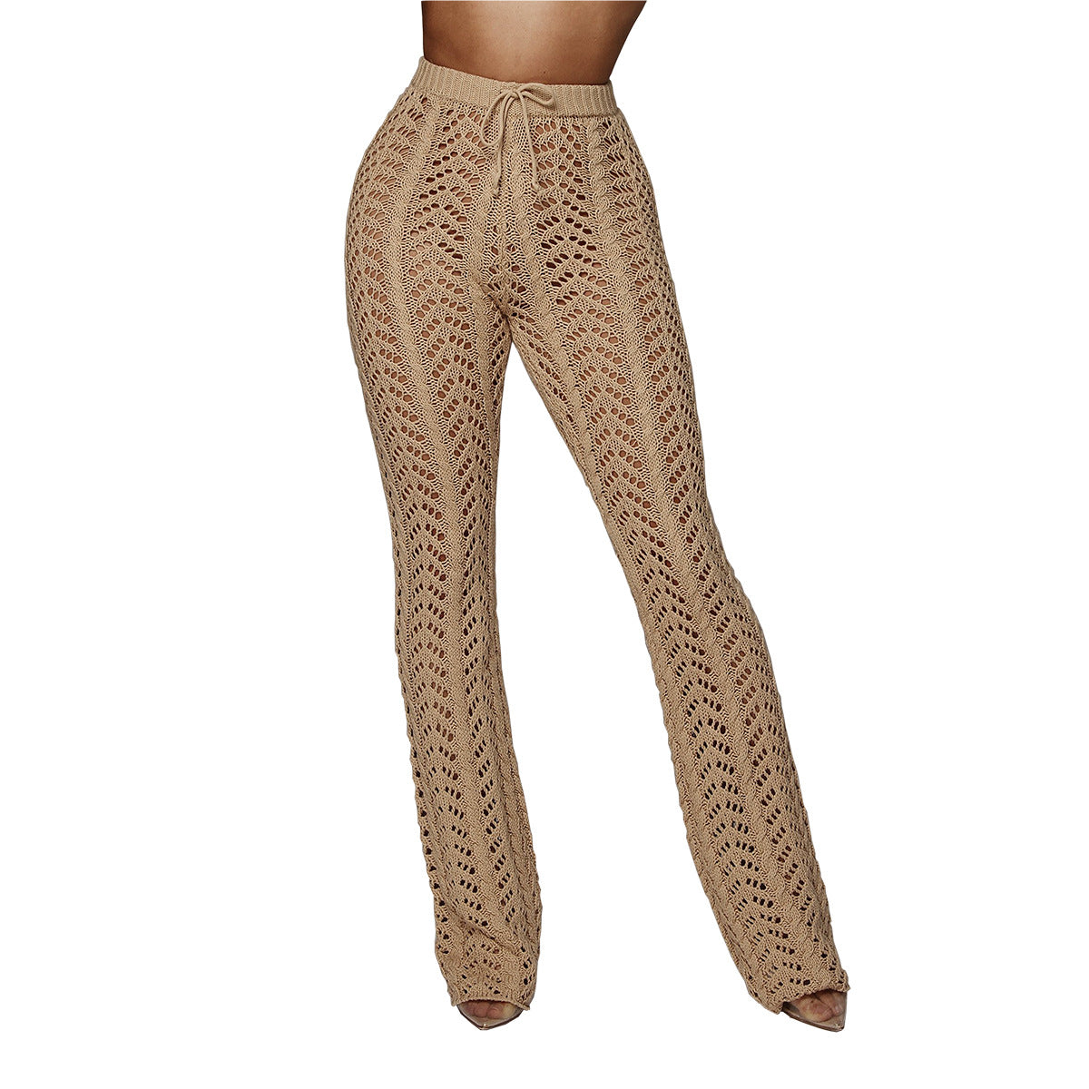 Sexy Women Hollow Out Cutout Knitted Trousers Crocheted Beach Pants