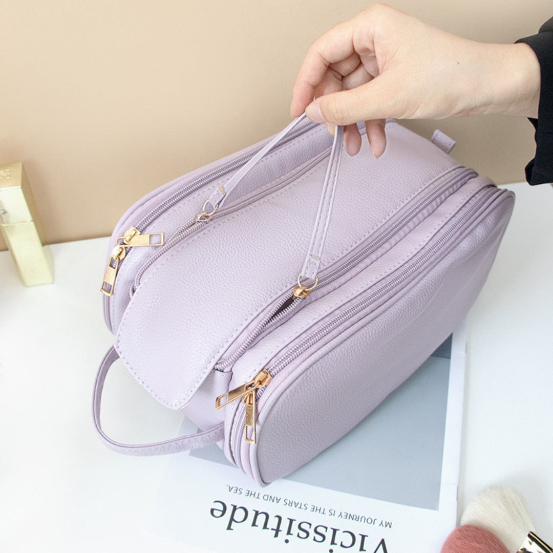 Makeup bag with compartments, Multifunctional cosmetic bag women's large capacity, portable storage bag, partition travel toilet bag, makeup bag organizer,