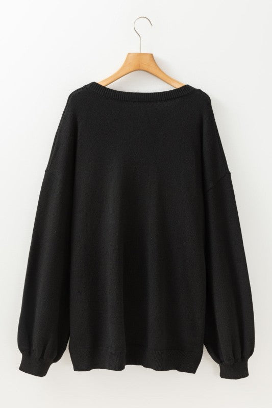 Plus Size Christmas Merry & Bright Tinsel Sweater