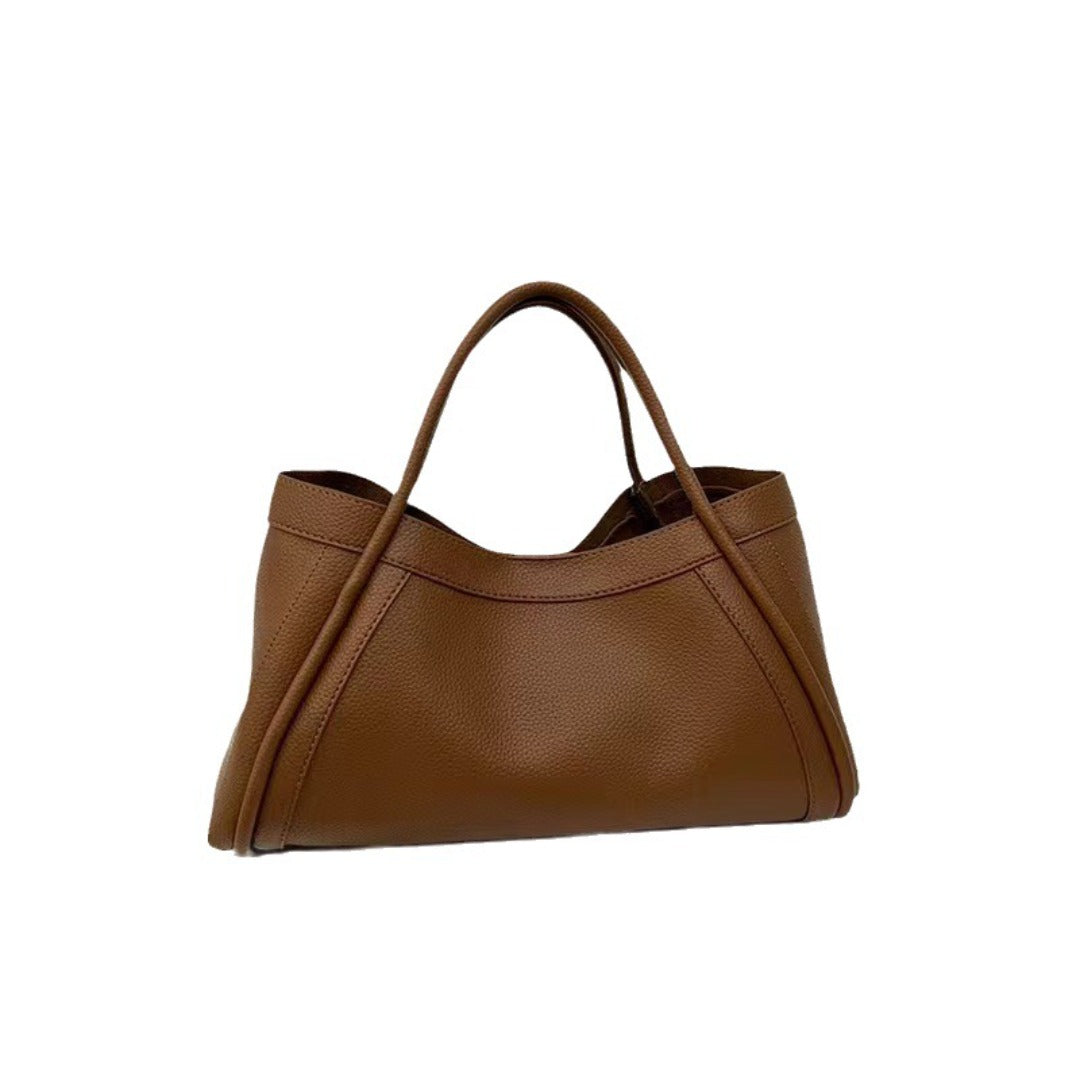 Large capacity top handle bag, casual minimalist popular versatile tote purse, retro commuter tote bag, shoulder bag with crossbody strap