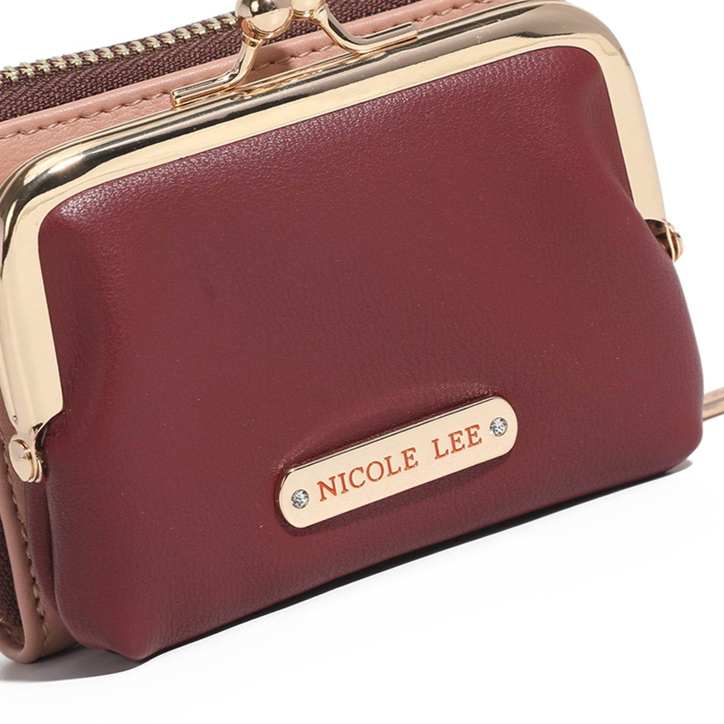 Nicole Lee USA Kiss-Lock Vegan Leather Mini Wallet