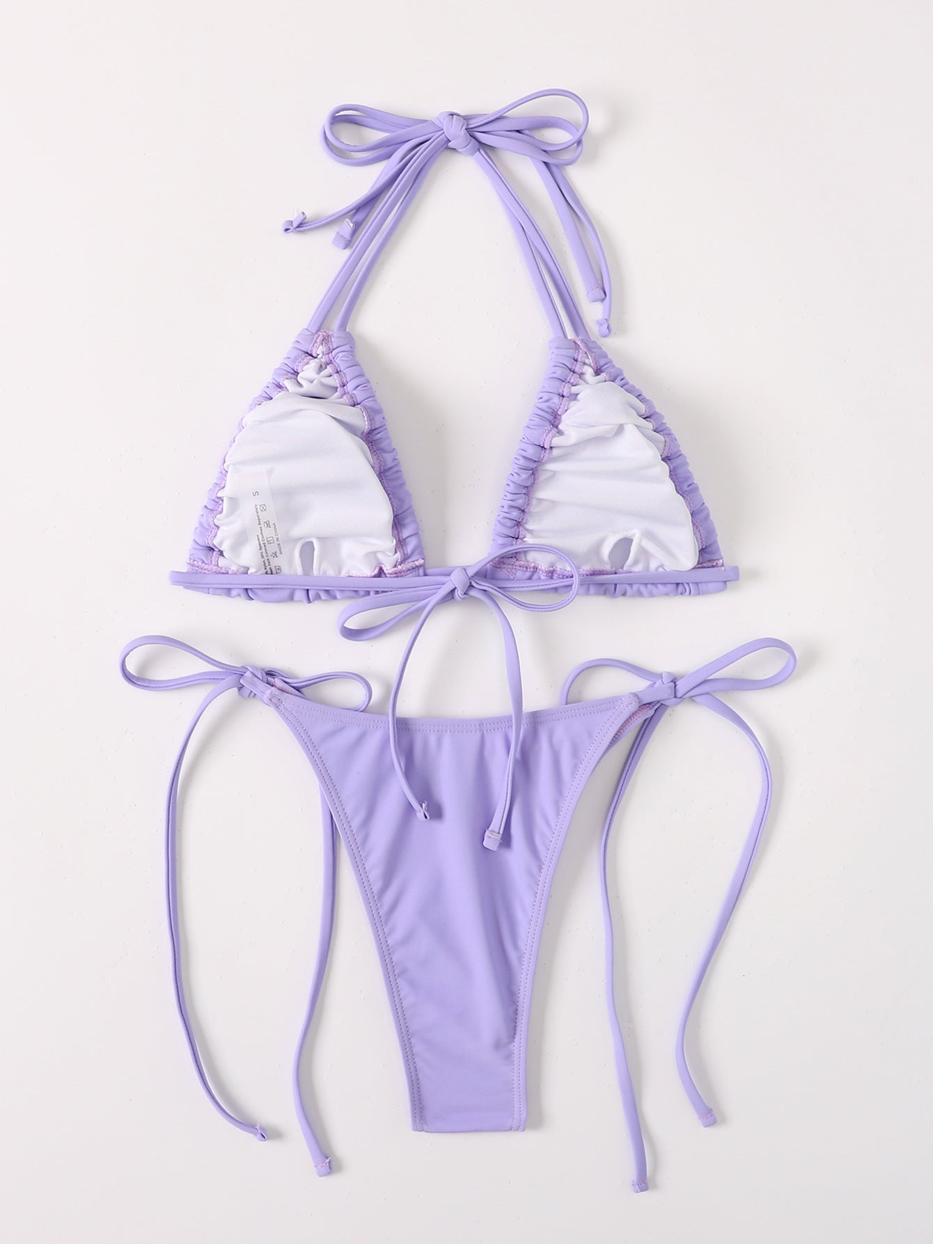 Women Drawstring Lace Split Swimsuit Sexy Bikini