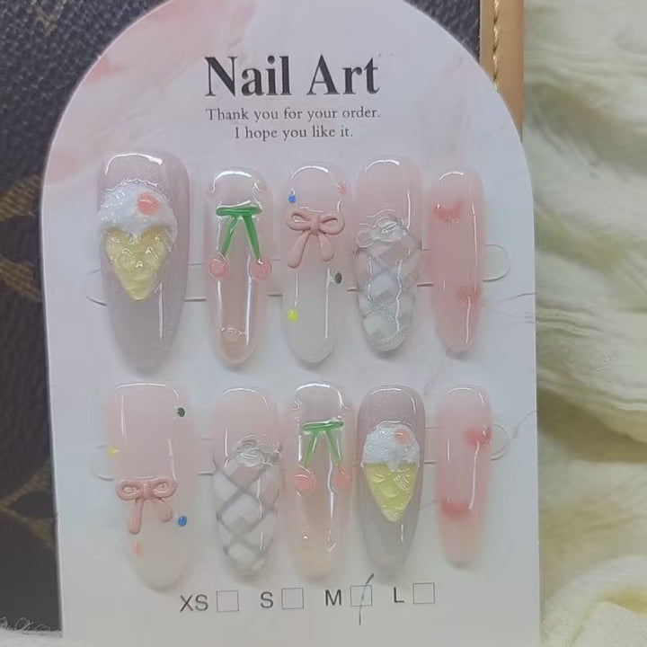 0958- Handmade press on nails fake nails removable