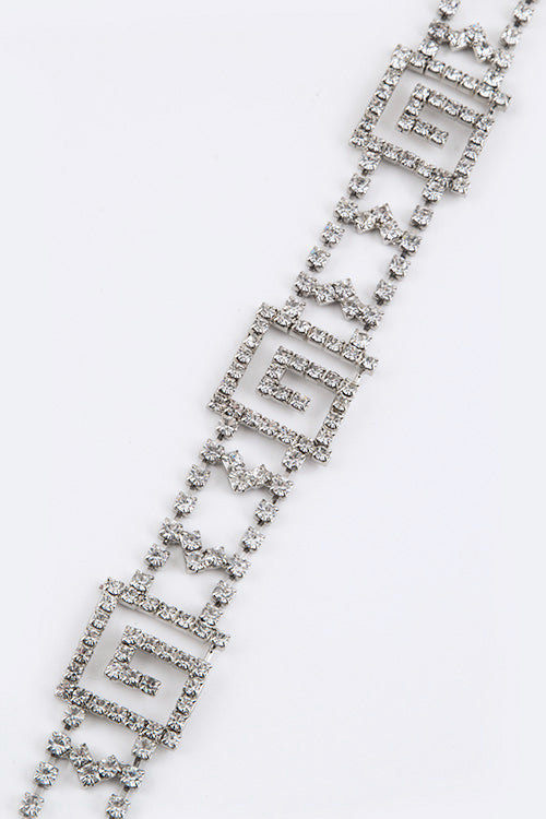 Rhinestone Statement Chain Belt