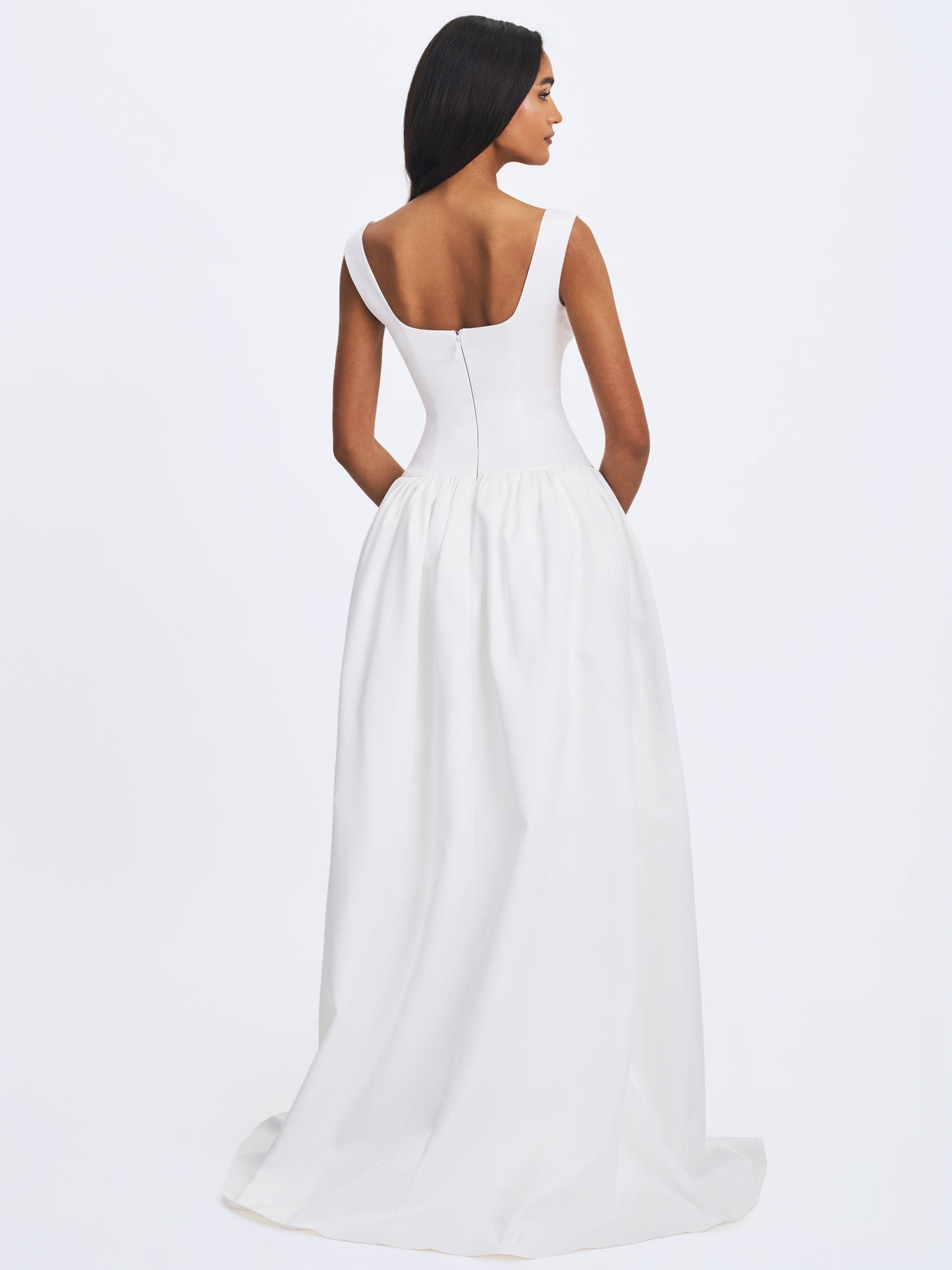 Siena White Satin Sweetheart Wedding Gown