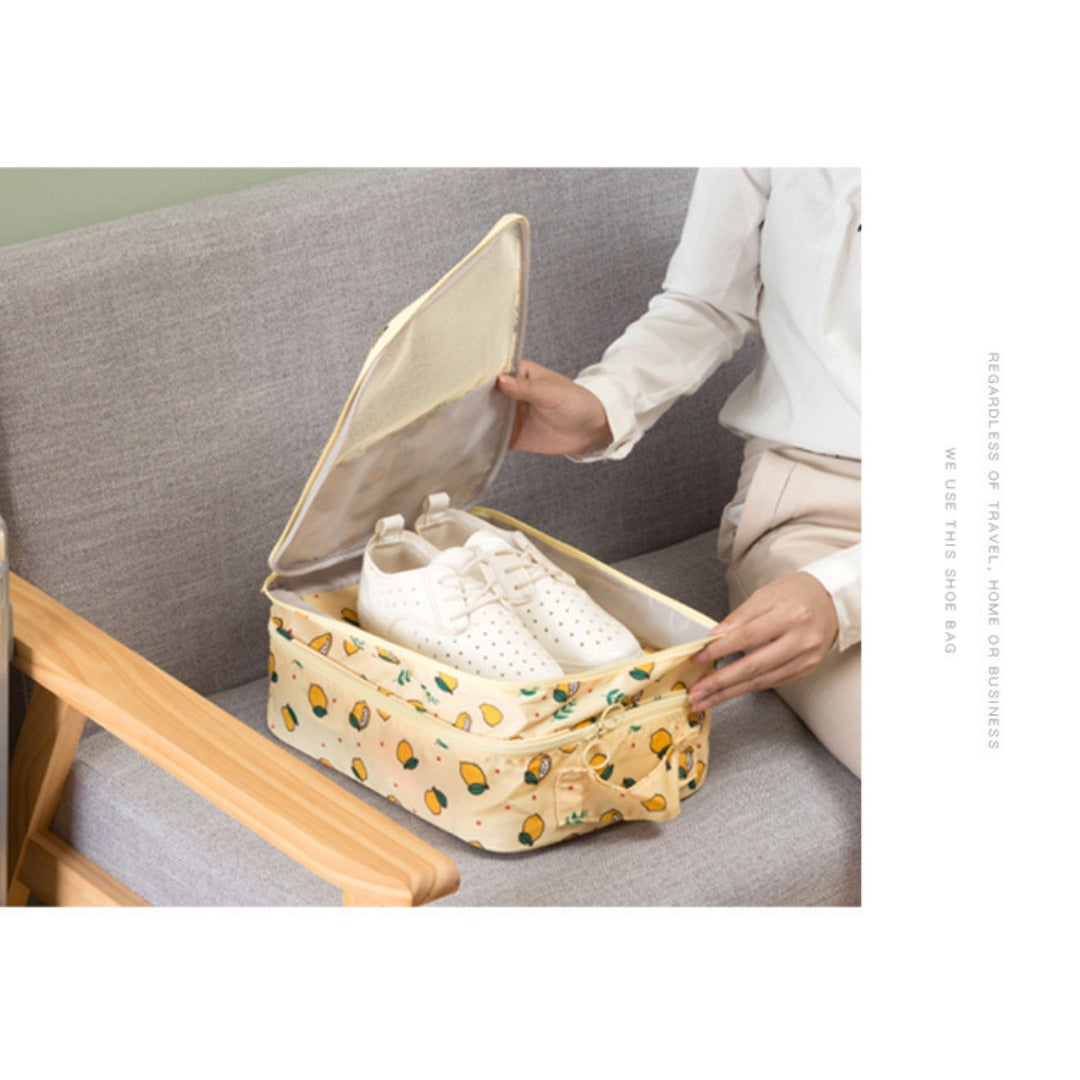 Large capacity can hold three pairs of shoes convenient Oxford cloth storage bag, waterproof shoe bag, suitcase trolley shoe bag
