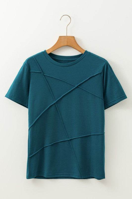 Galilea Toothpick Stripe Round Neck Top