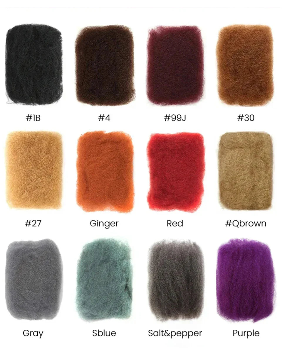 Brazilian Grey Kinky Curly Bulk Human Hair | Remy Hair Extensions | Dreadlock Braiding Hair | 50g/Pack