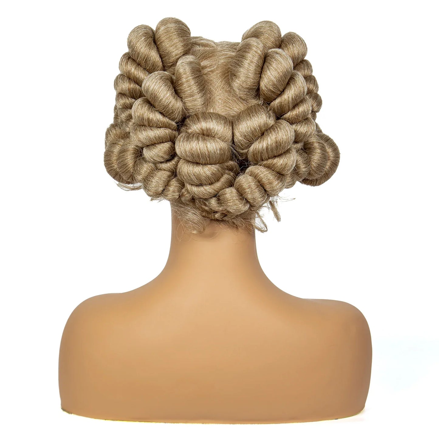 613 Blonde Short Cute Handmade Bantu Knotless Braided Wig | Full Lace Synthetic Wig for Black Women