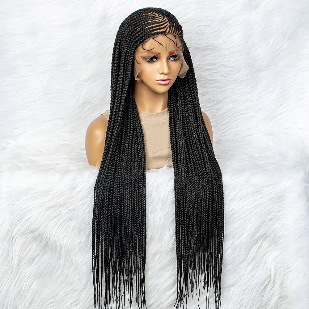 13x6 Lace Front Knotless Box Braided Wig with Baby Hair | Trendy Synthetic Braids Wig for Black Women