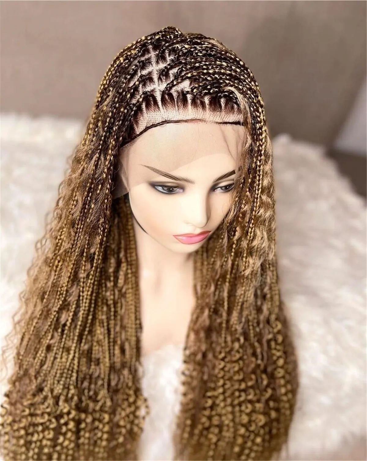 Premium Braided Wig - Box Braids, Cornrows, Goddess Locs, Butterfly Locs, Dreads - Full Lace, Transparent Lace