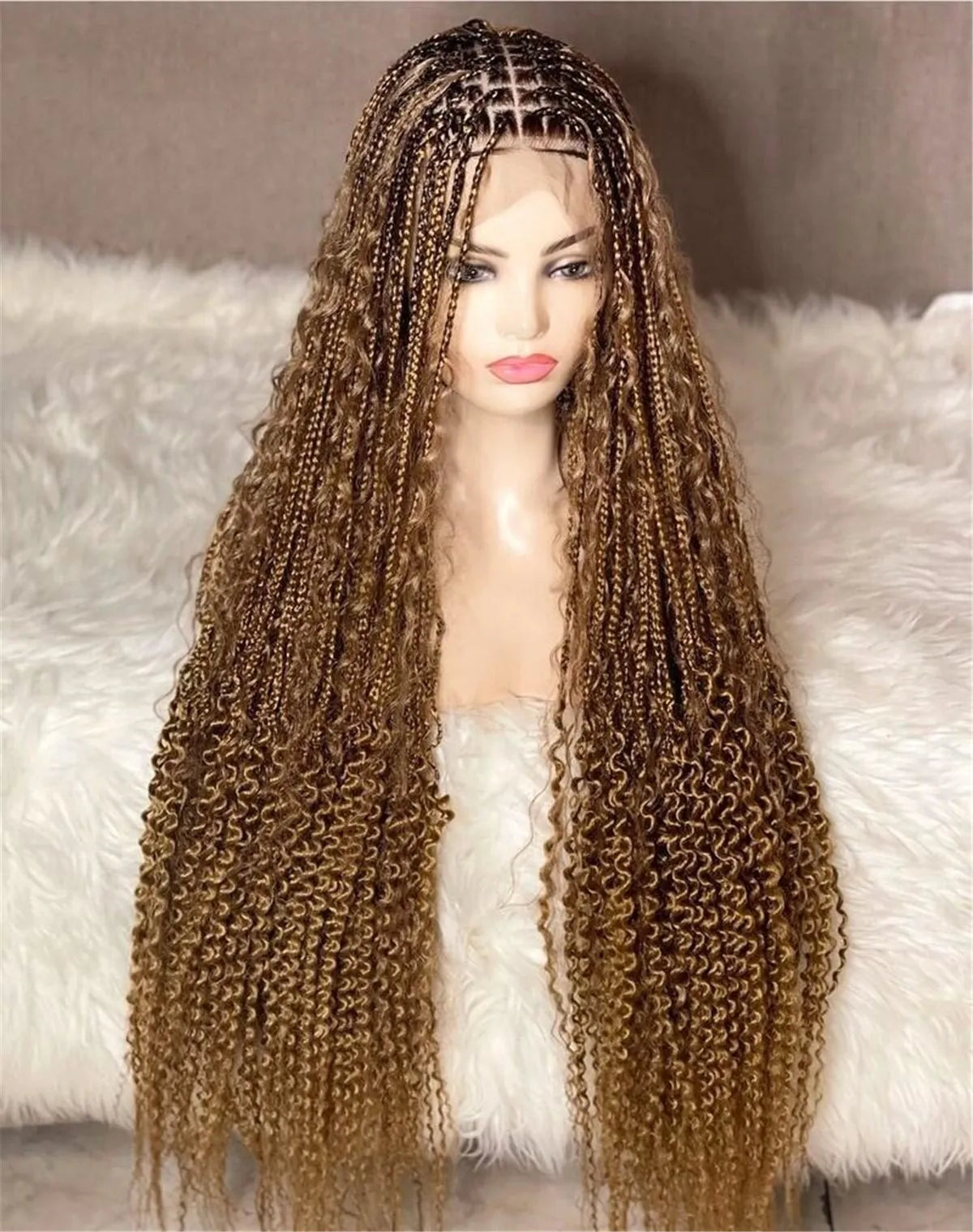 Premium Braided Wig - Box Braids, Cornrows, Goddess Locs, Butterfly Locs, Dreads - Full Lace, Transparent Lace