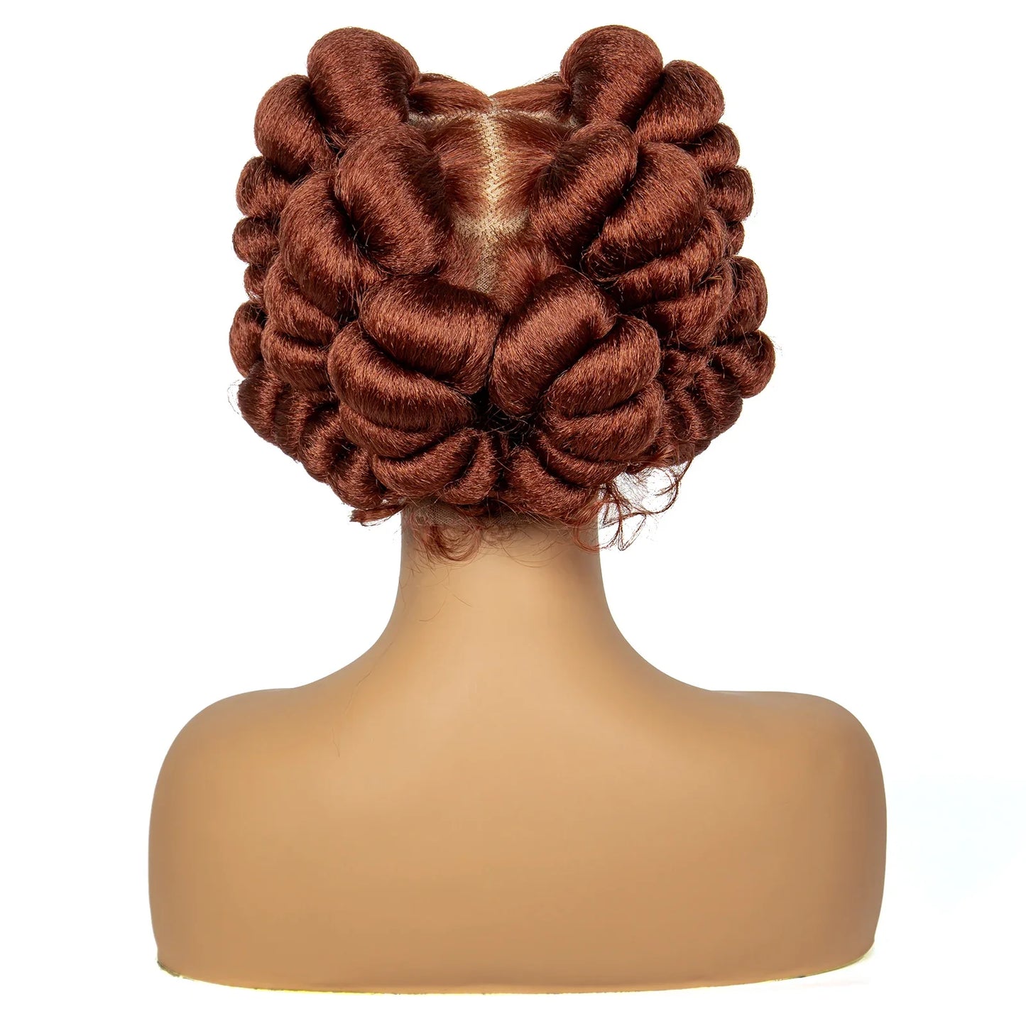 613 Blonde Short Cute Handmade Bantu Knotless Braided Wig | Full Lace Synthetic Wig for Black Women