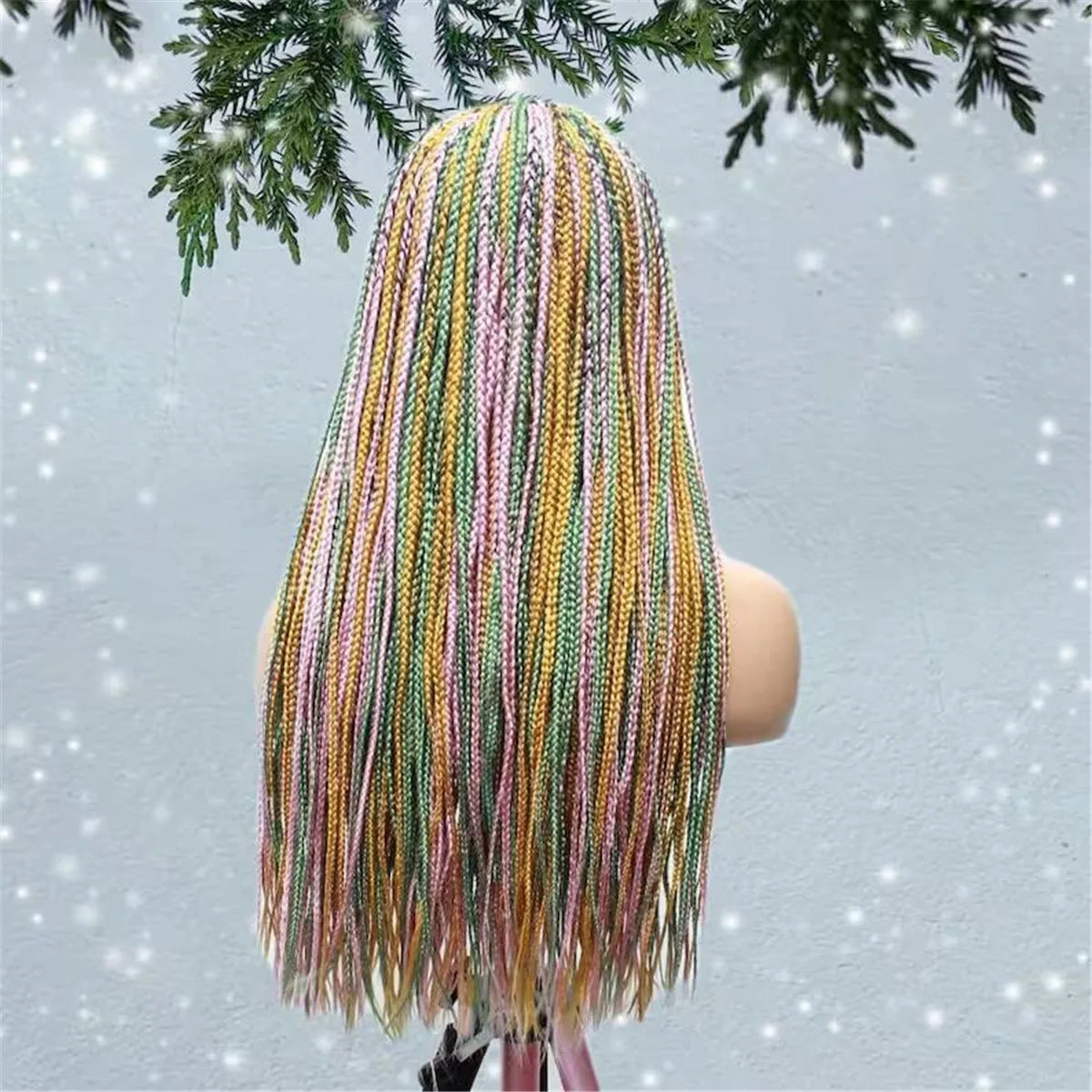 Knotless Box Braids Wig | Multi-Color Braided Lace Frontal Wig | Glueless & Lightweight | Kanekalon Synthetic Hair