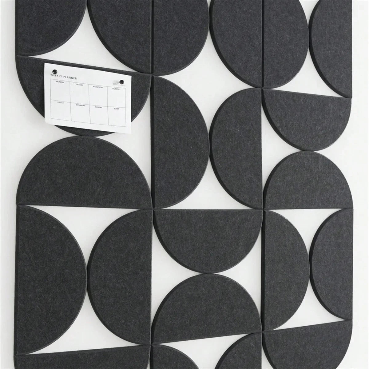 12pcs Decorative Felt Wall Panel Kit Semicircular Wall Felt Tiles Home Decor Felts Tiles with Self Adhesive Decorative Board