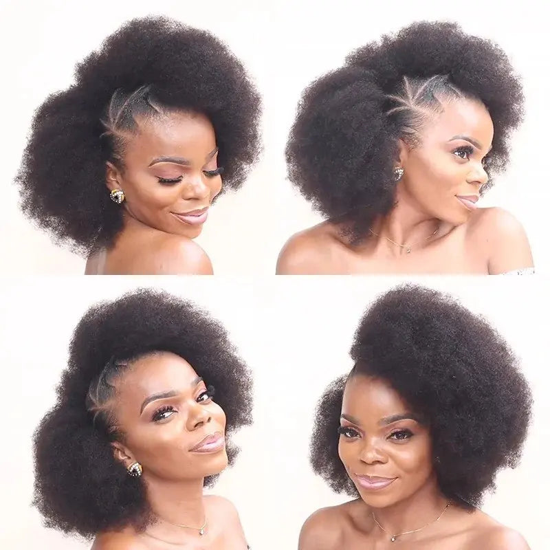 10"-22" Brazilian Remy Afro Kinky Bulk Human Hair for Braiding | 50g Natural Black Dreadlock & Twist Hair