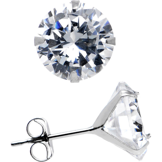 14k White Gold 1.90ct Cubic Zirconia Round Earrings