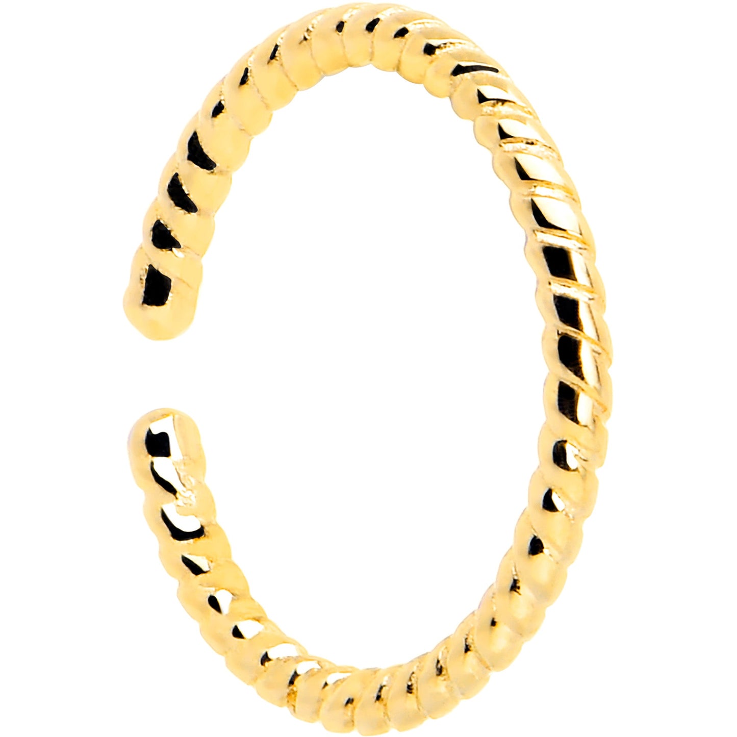 14k Yellow Gold Bendable Nose Hoop 20G 5/16 Twisted