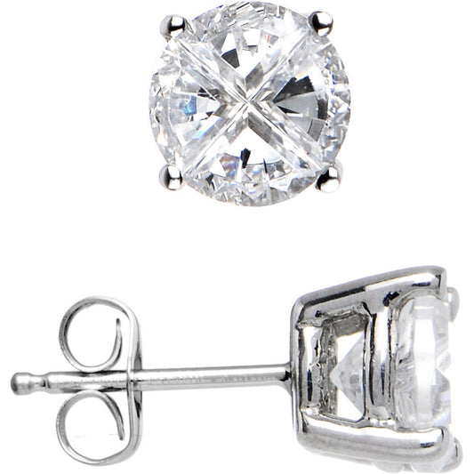 Sterling Silver 1.25 ct Cubic Zirconia Stud Earrings