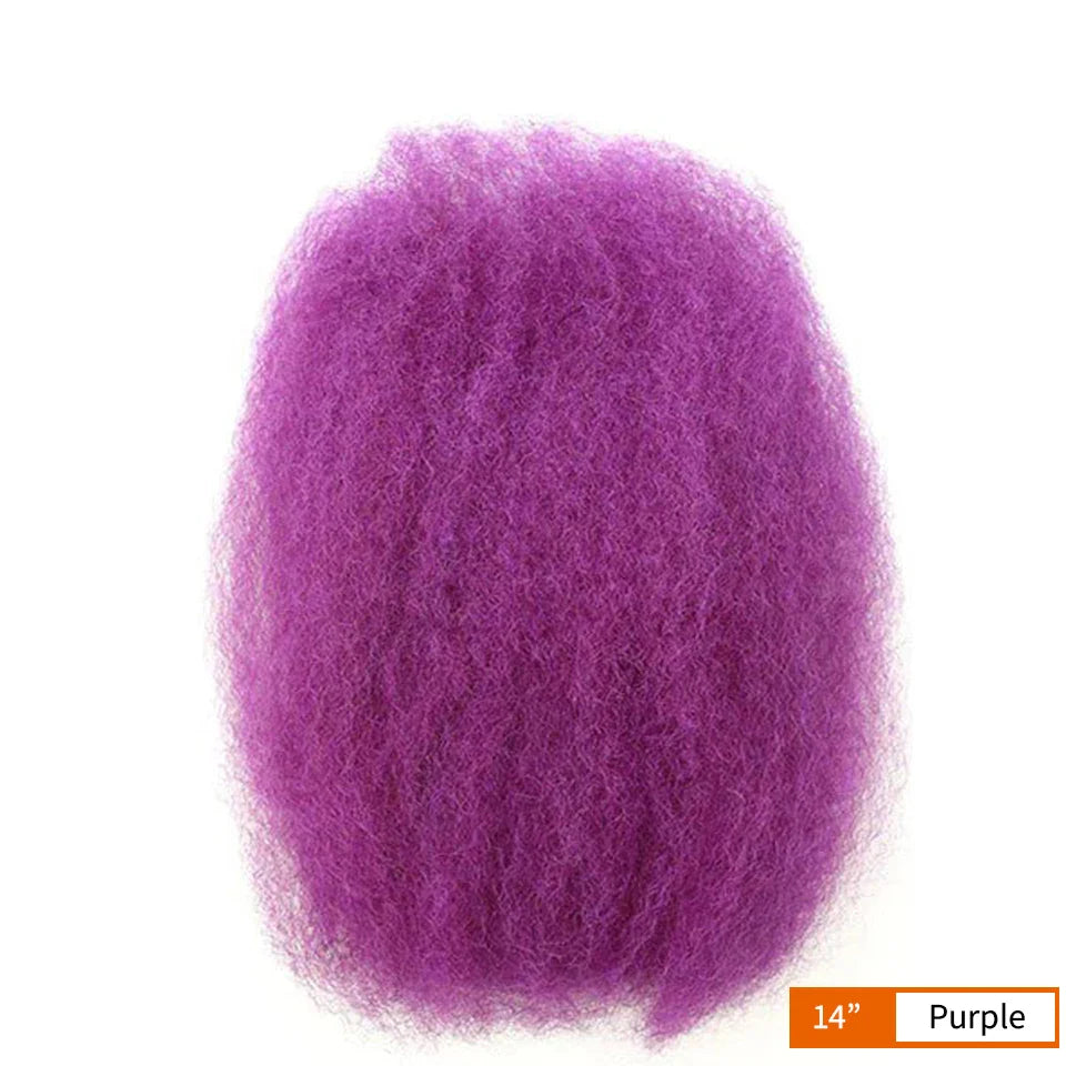 Afro Kinky Bulk Human Hair Extensions | 10"-22" 50g Brazilian Remy for Braiding & Dreadlocks (Natural Colors, Long-Lasting)