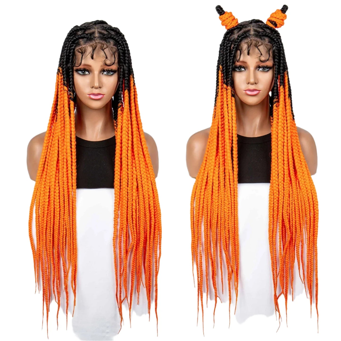 Purple Knotless Box Braids Wig | Transparent Full Lace | Braiding Hair