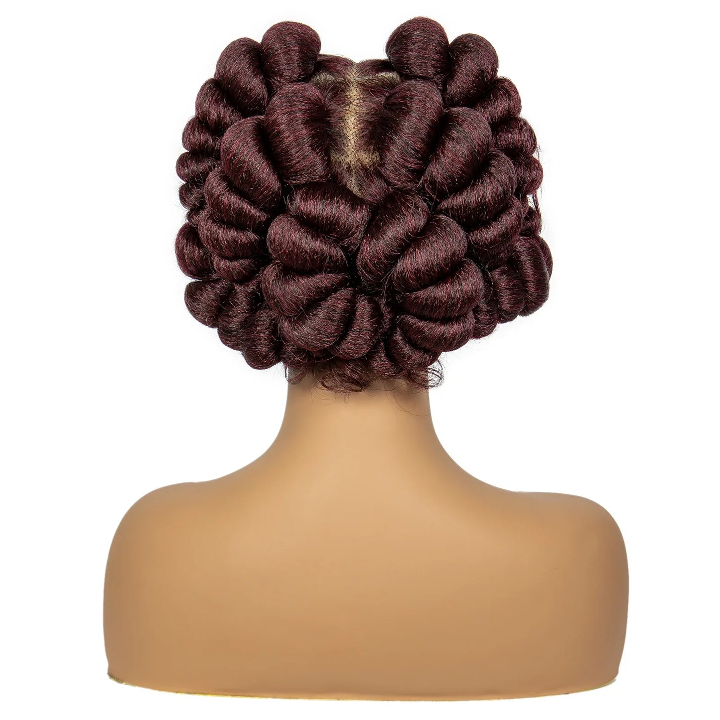 613 Blonde Short Cute Handmade Bantu Knotless Braided Wig | Full Lace Synthetic Wig for Black Women