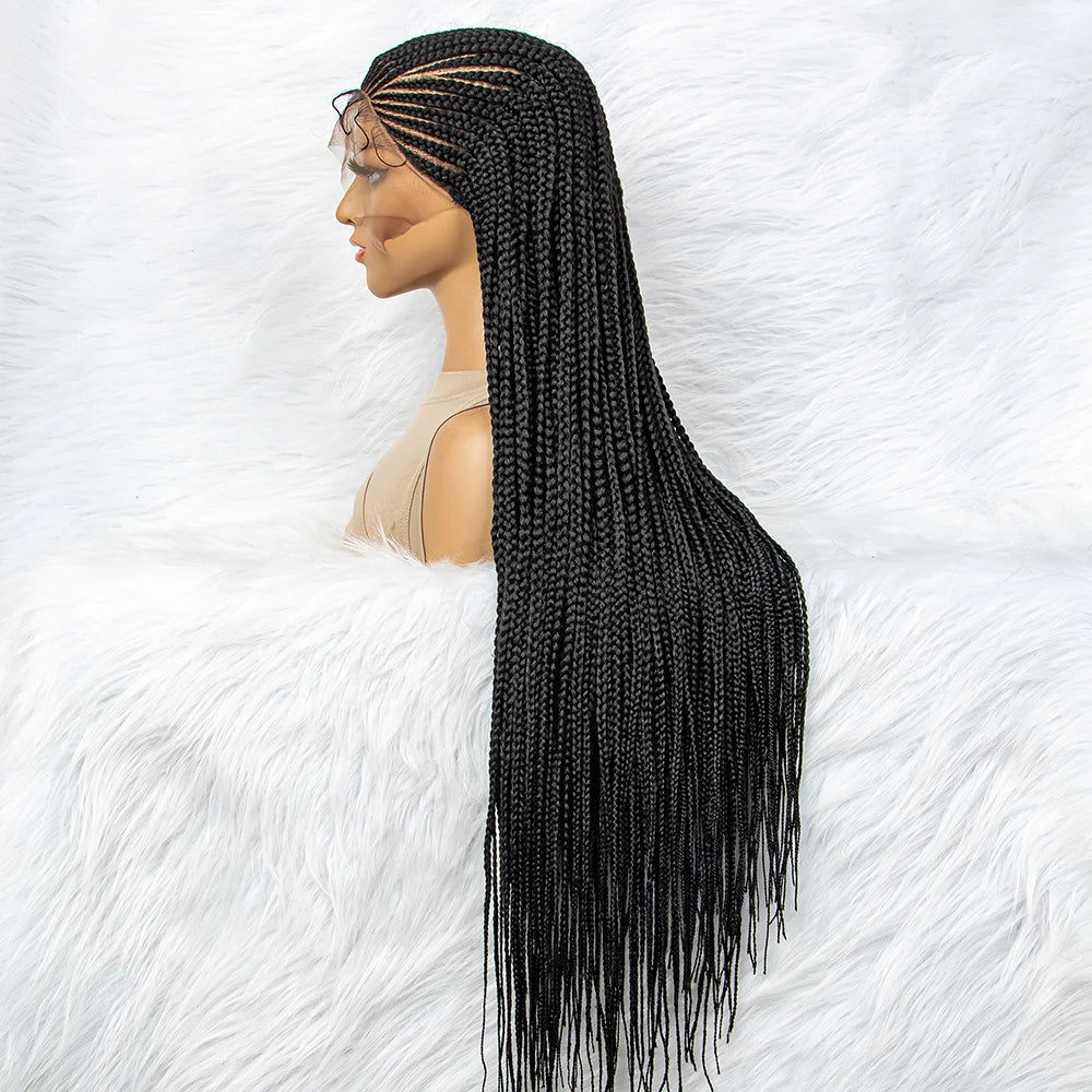 13x6 Lace Front Knotless Box Braided Wig with Baby Hair | Trendy Synthetic Braids Wig for Black Women