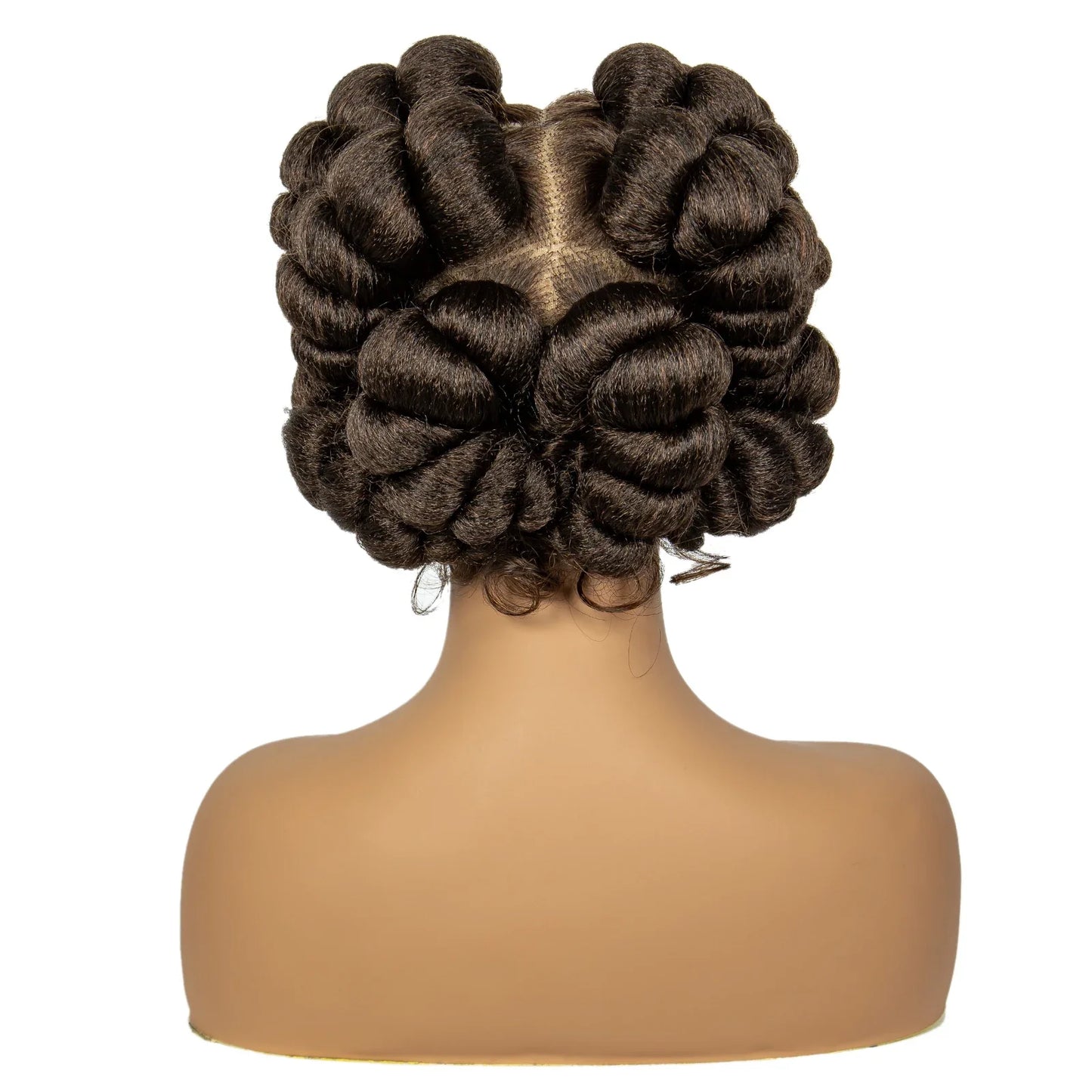 Ginger Orange Bantu Knotless Braids Wig | Full Lace | Short Bob | 350#