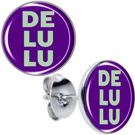 Word DELULU Stud Earrings by Onyx O