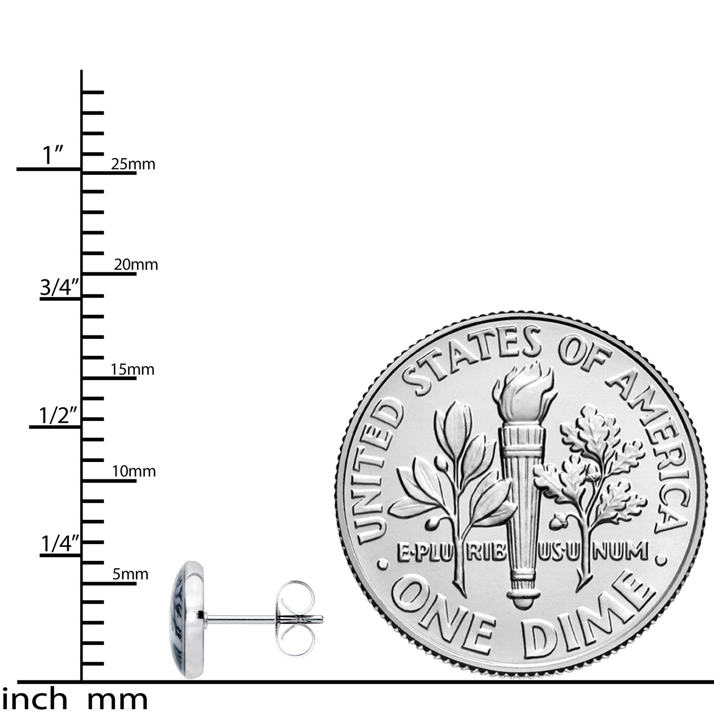 Stainless Steel Tree of Life Glow in the Dark Stud Earrings by Onyx O