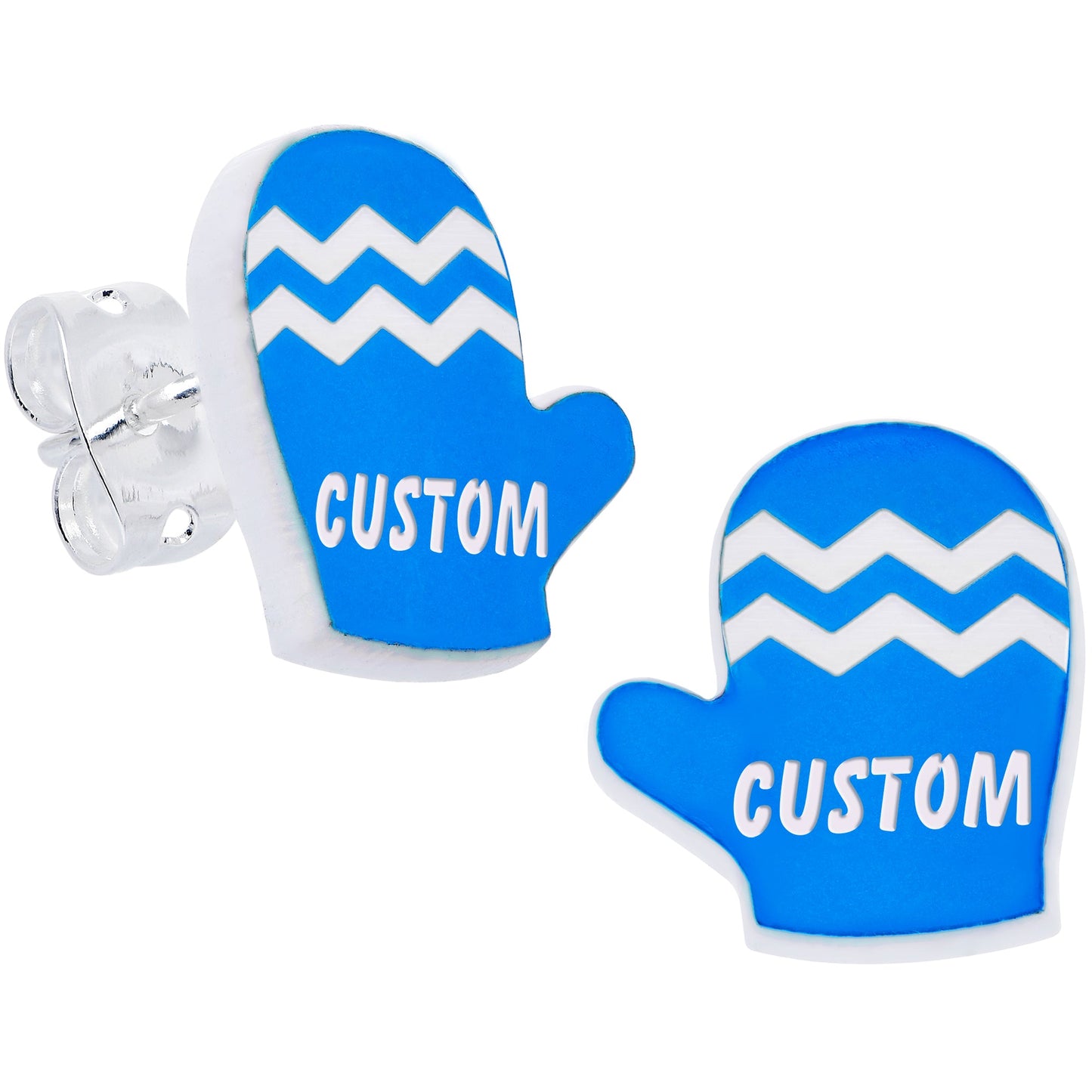 Custom Holiday Mittens Personalized Stud Earrings