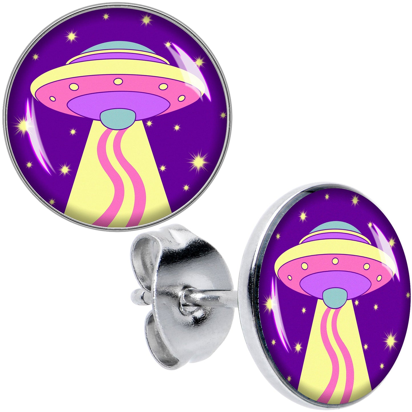 Style Space Invasion UFO Stud Earrings by Onyx O