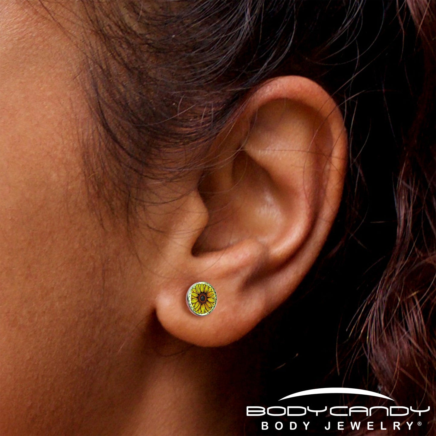 Blossom Creation Yellow Sunflower Stud Earrings by Onyx O