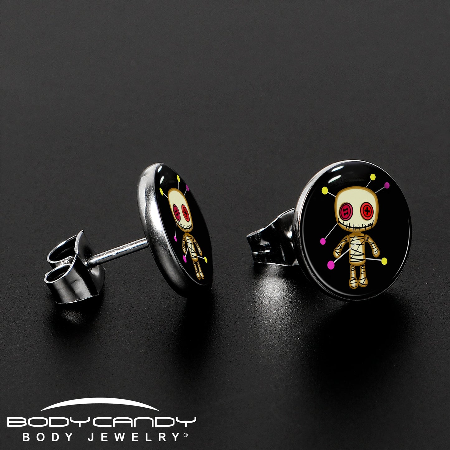 Voodoo Doll Stud Earrings by Onyx O