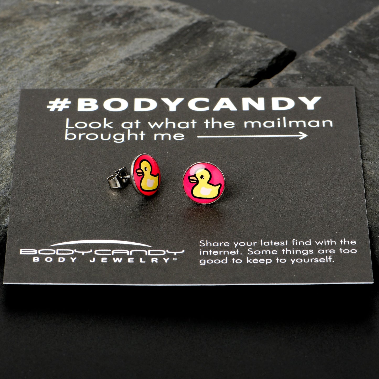 Yellow Ducky Stud Earrings by Onyx O