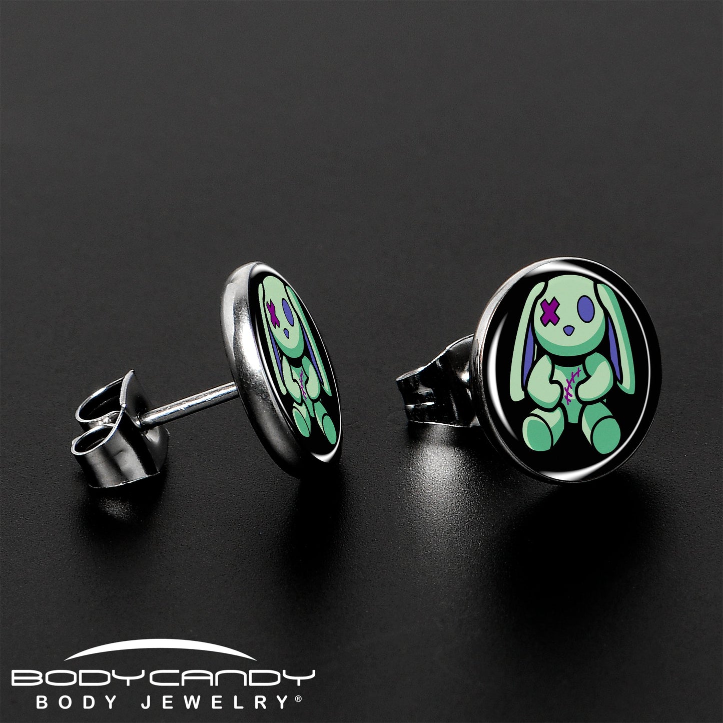 Zombie Bunny Stud Earrings by Onyx O