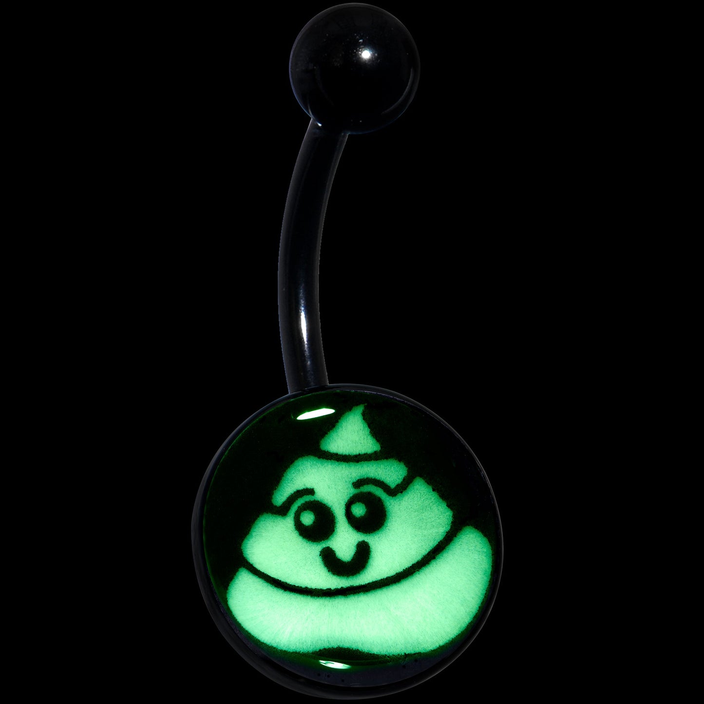 Black Glow in the Dark Poop Belly Ring by Onyx O