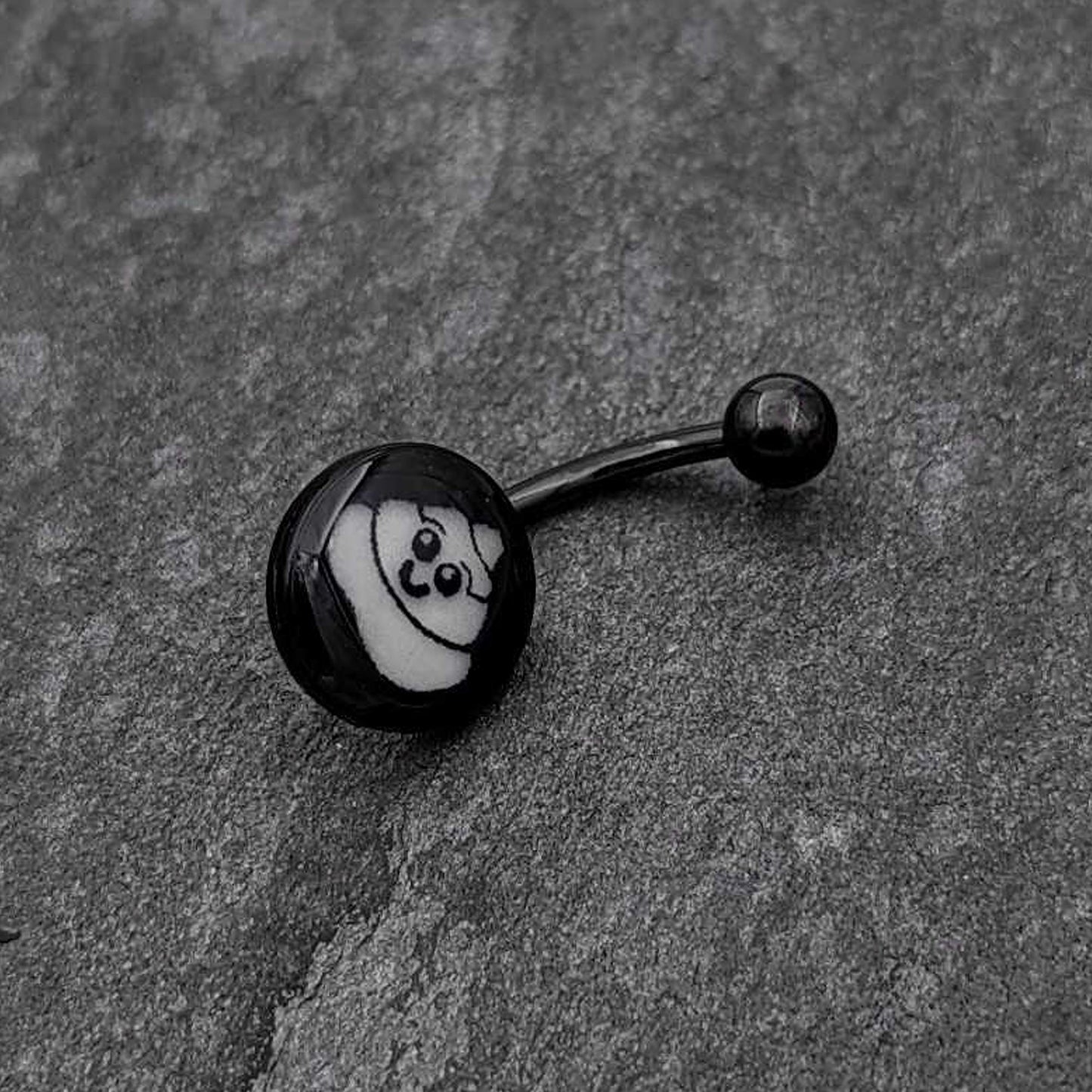 Black Glow in the Dark Poop Belly Ring by Onyx O